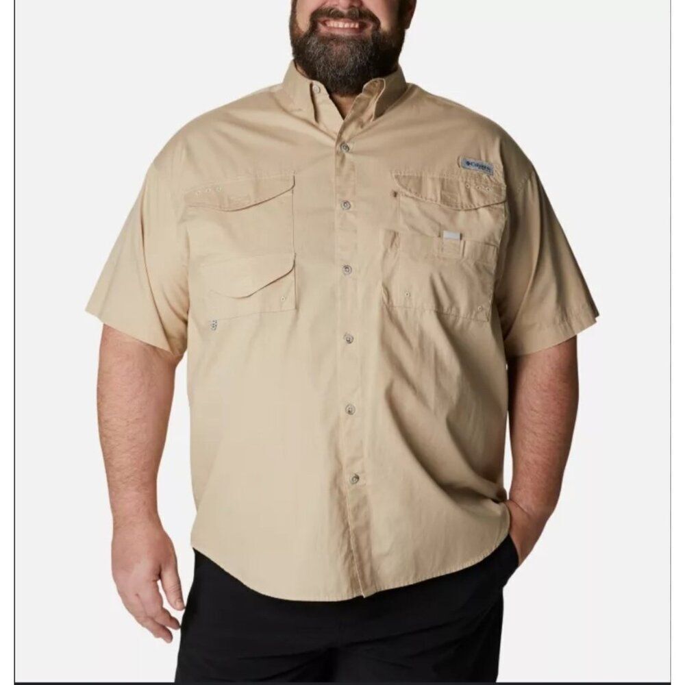 Columbia PFG Men Bonehead Short Sleeve Fishing Shirt Size L
